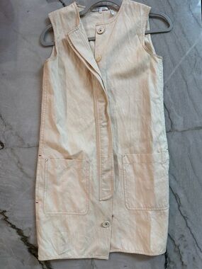 Helmut Lang Sleeveless Cream Utility Shift Dress